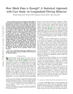How Much Data is Enough? A Statistical Approach with Case Study on
  Longitudinal Driving Behavior
