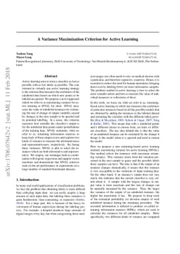 A Variance Maximization Criterion for Active Learning