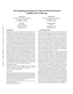 On Sampling Strategies for Neural Network-based Collaborative Filtering