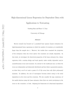 High-dimensional Linear Regression for Dependent Data with Applications
  to Nowcasting