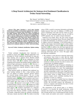 A Deep Neural Architecture for Sentence-level Sentiment Classification
  in Twitter Social Networking