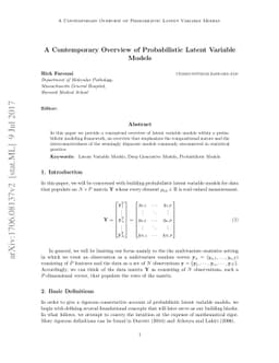 A Contemporary Overview of Probabilistic Latent Variable Models
