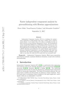 Faster independent component analysis by preconditioning with Hessian
  approximations