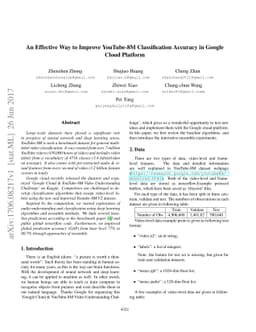 An Effective Way to Improve YouTube-8M Classification Accuracy in Google
  Cloud Platform