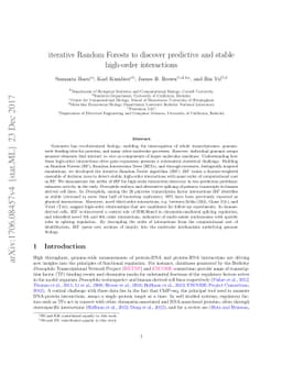 Iterative Random Forests to detect predictive and stable high-order
  interactions