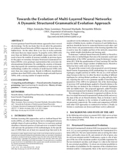 Towards the Evolution of Multi-Layered Neural Networks: A Dynamic
  Structured Grammatical Evolution Approach