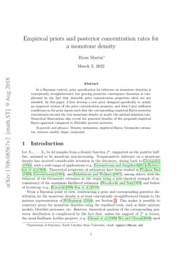 Empirical priors and posterior concentration rates for a monotone
  density