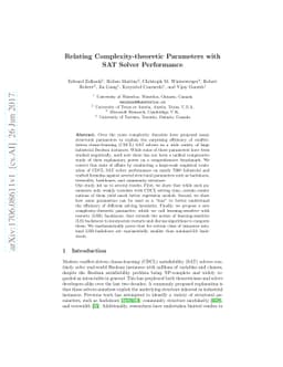Relating Complexity-theoretic Parameters with SAT Solver Performance