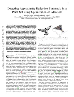 Detecting Approximate Reflection Symmetry in a Point Set using
  Optimization on Manifold