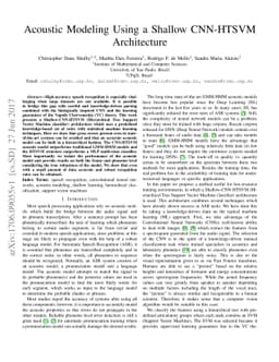 Acoustic Modeling Using a Shallow CNN-HTSVM Architecture