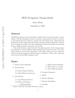 ROS Navigation Tuning Guide