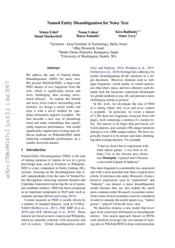 Named Entity Disambiguation for Noisy Text