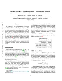 The YouTube-8M Kaggle Competition: Challenges and Methods