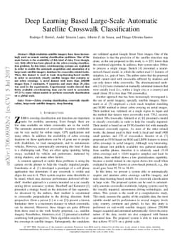 Deep Learning Based Large-Scale Automatic Satellite Crosswalk
  Classification