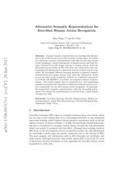 Alternative Semantic Representations for Zero-Shot Human Action
  Recognition