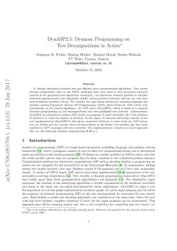 DynASP2.5: Dynamic Programming on Tree Decompositions in Action