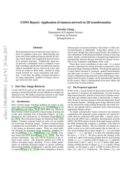CS591 Report: Application of siamesa network in 2D transformation