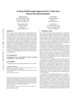 A Deep Multimodal Approach for Cold-start Music Recommendation