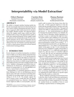Interpretability via Model Extraction
