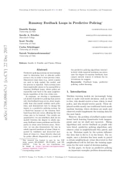 Runaway Feedback Loops in Predictive Policing