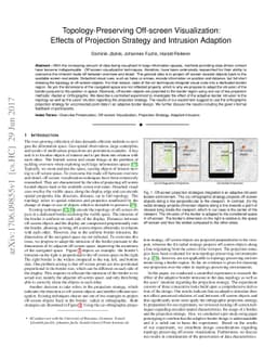 Topology-Preserving Off-screen Visualization: Effects of Projection
  Strategy and Intrusion Adaption