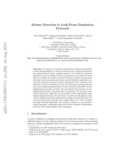 Robust Detection in Leak-Prone Population Protocols