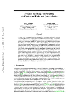 Towards Bursting Filter Bubble via Contextual Risks and Uncertainties