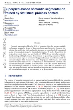 Superpixel-based Semantic Segmentation Trained by Statistical Process
  Control