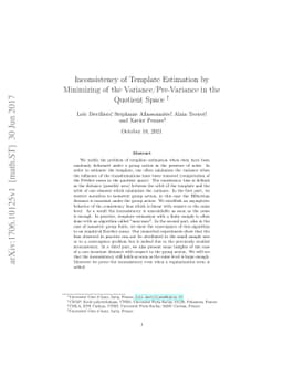 Inconsistency of Template Estimation by Minimizing of the
  Variance/Pre-Variance in the Quotient Space