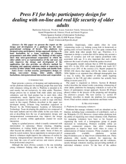 Press F1 for help: participatory design for dealing with on-line and
  real life security of older adults