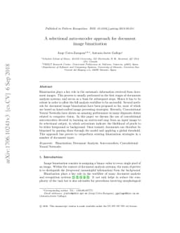 A selectional auto-encoder approach for document image binarization
