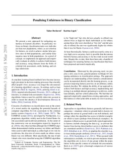 Penalizing Unfairness in Binary Classification