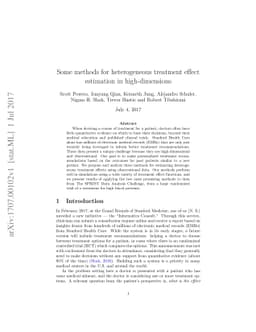 Some methods for heterogeneous treatment effect estimation in
  high-dimensions