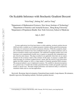 On Scalable Inference with Stochastic Gradient Descent