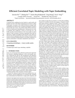 Efficient Correlated Topic Modeling with Topic Embedding