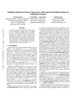 Modifying Optimal SAT-based Approach to Multi-agent Path-finding Problem
  to Suboptimal Variants
