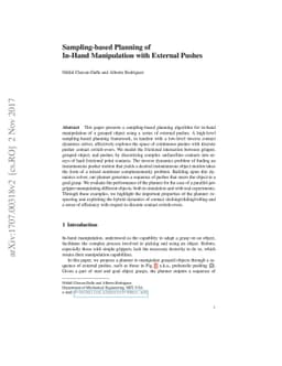 Sampling-based Planning of In-Hand Manipulation with External Pushes