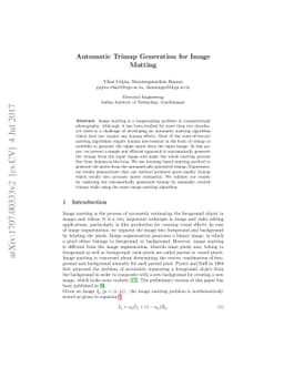 Automatic Trimap Generation for Image Matting