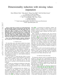 Dimensionality reduction with missing values imputation