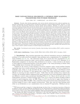 Deep Convolutional Framelets: A General Deep Learning Framework for
  Inverse Problems
