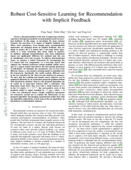 Robust Cost-Sensitive Learning for Recommendation with Implicit Feedback