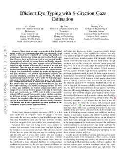 Efficient Eye Typing with 9-direction Gaze Estimation