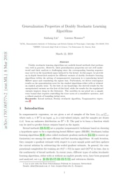 Generalization Properties of Doubly Stochastic Learning Algorithms