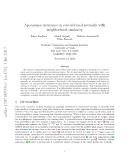 Appearance invariance in convolutional networks with neighborhood
  similarity