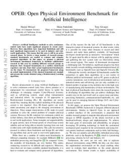 OPEB: Open Physical Environment Benchmark for Artificial Intelligence