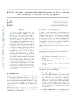 PBODL : Parallel Bayesian Online Deep Learning for Click-Through Rate
  Prediction in Tencent Advertising System