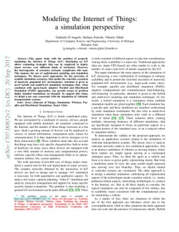Modeling the Internet of Things: a simulation perspective