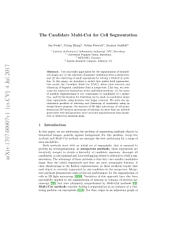 The Candidate Multi-Cut for Cell Segmentation