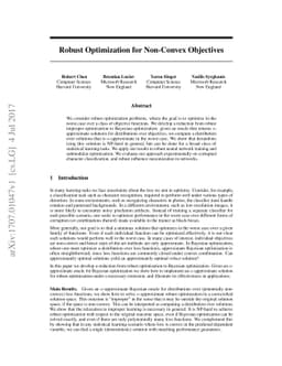 Robust Optimization for Non-Convex Objectives