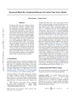 Structured Black Box Variational Inference for Latent Time Series Models